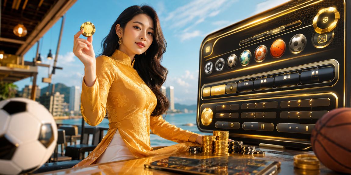 Phụ nữ mặc áo dài tại Vũng Tàu sử dụng điện thoại để tham gia cá cược trực tuyến